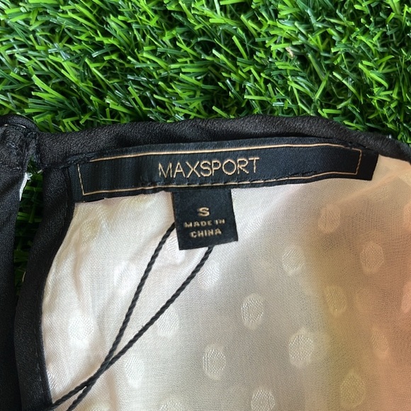 MAX SPORT Top Ruffle Sheer with Underlay Cocktail Dress size small - Picture 4 of 6